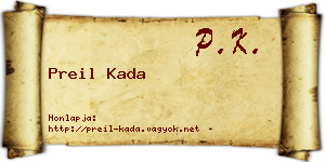 Preil Kada névjegykártya